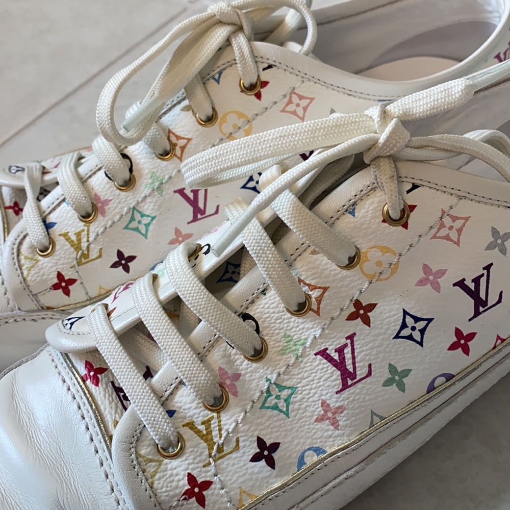 Louis Vuitton White Multicolor Monogram Canvas Sneaker